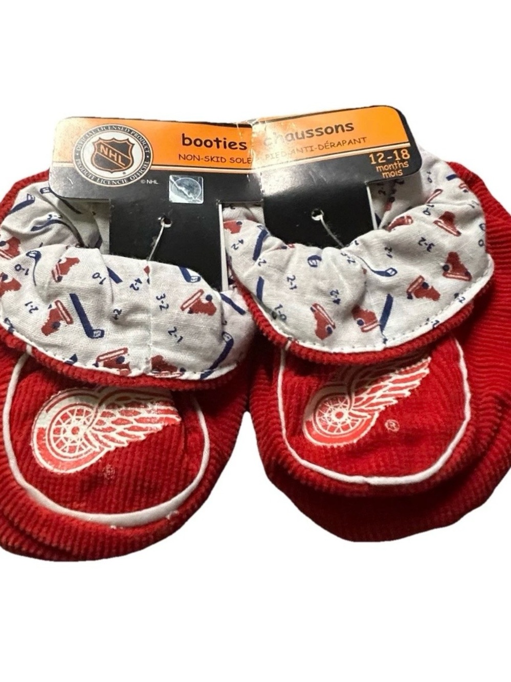 NWT Toddler Detroit Red Wings Hockey Booties Shoes Size 12-18 Months